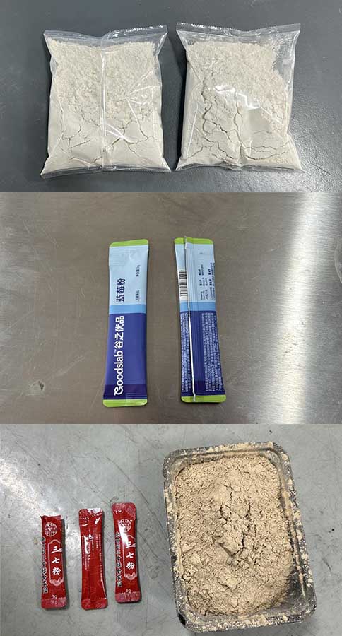 Powder packaging form