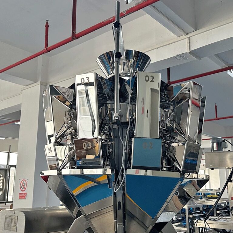 SUK multi-head weigher and feeding system for granule packaging