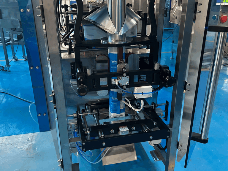 Milk powder packaging result and sealing close-up