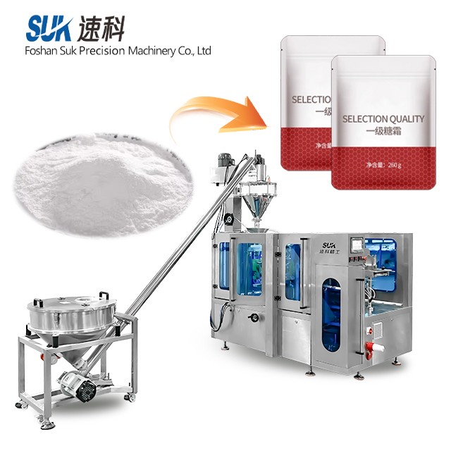 Real SUK equipment photo shown as a premade-pouch packaging configuration; category reference, not a customer laundry-detergent project
