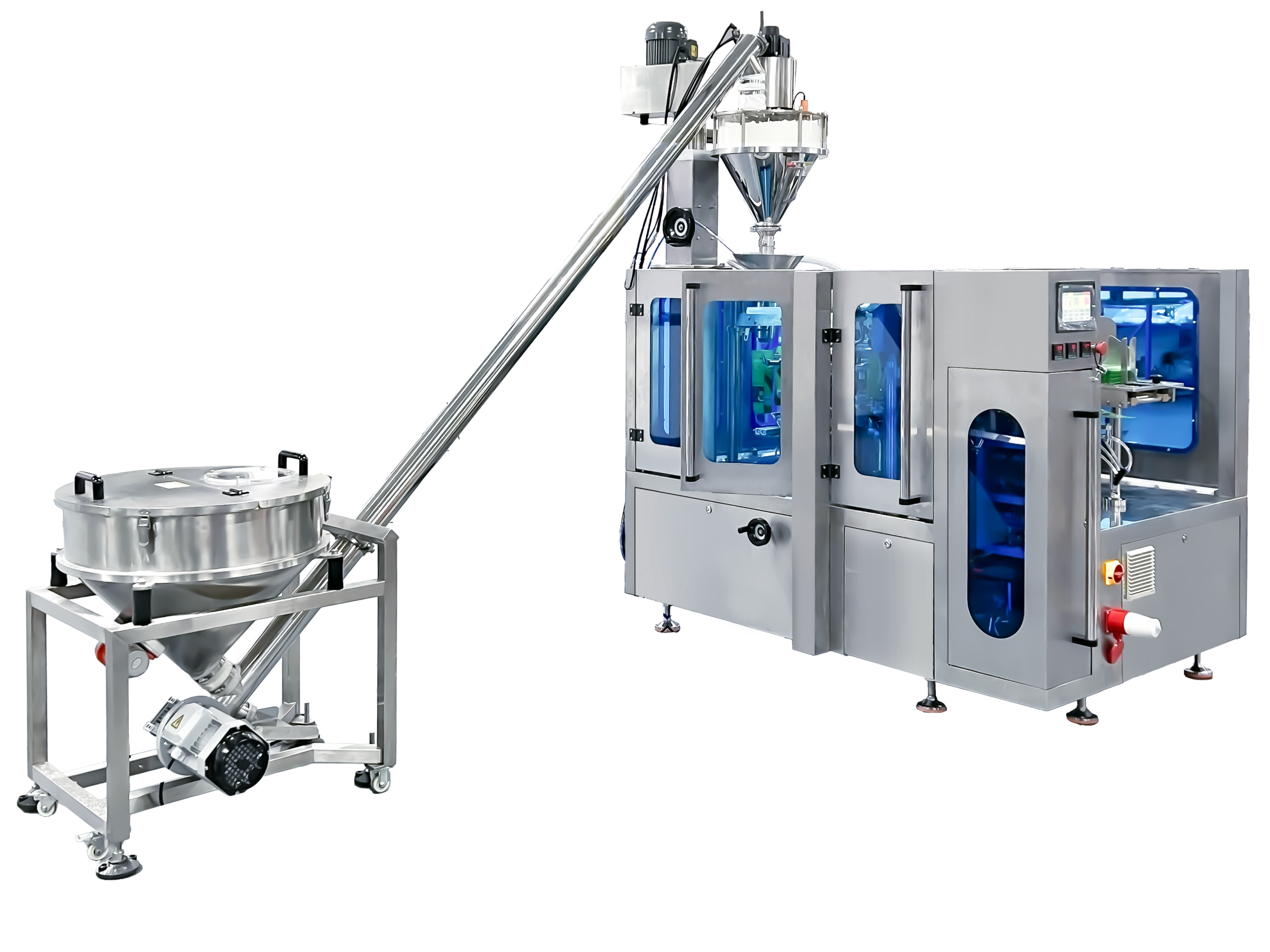 Pre-made bag packaging machine for flour powder pouches