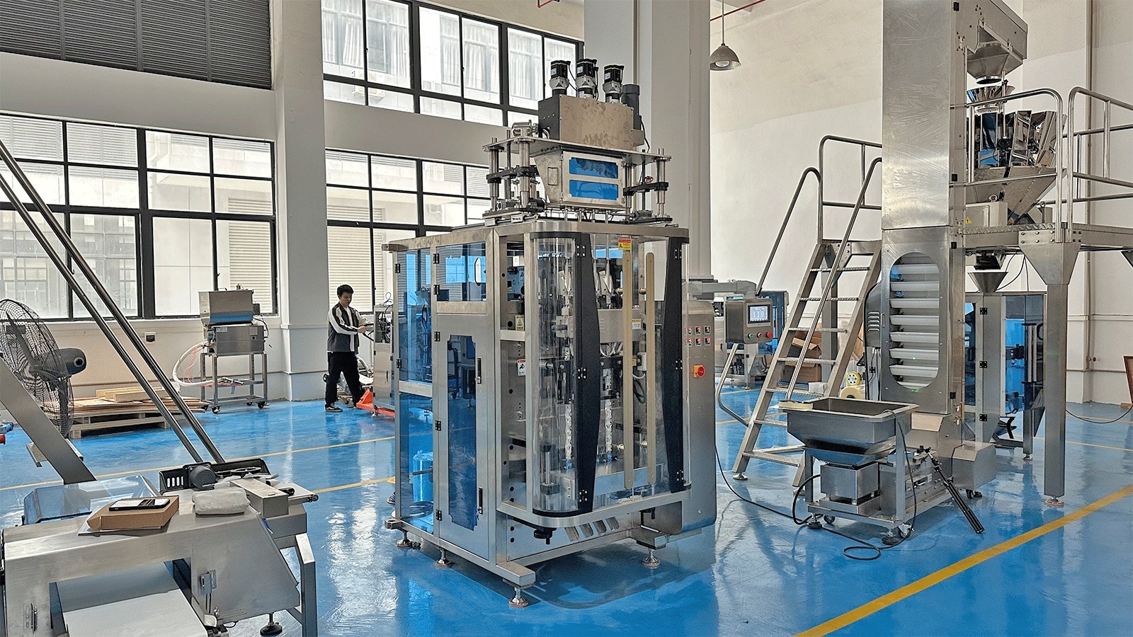 SUK multi-lane salt sachet and stick pack packaging machine, complete line - real SUK equipment photo