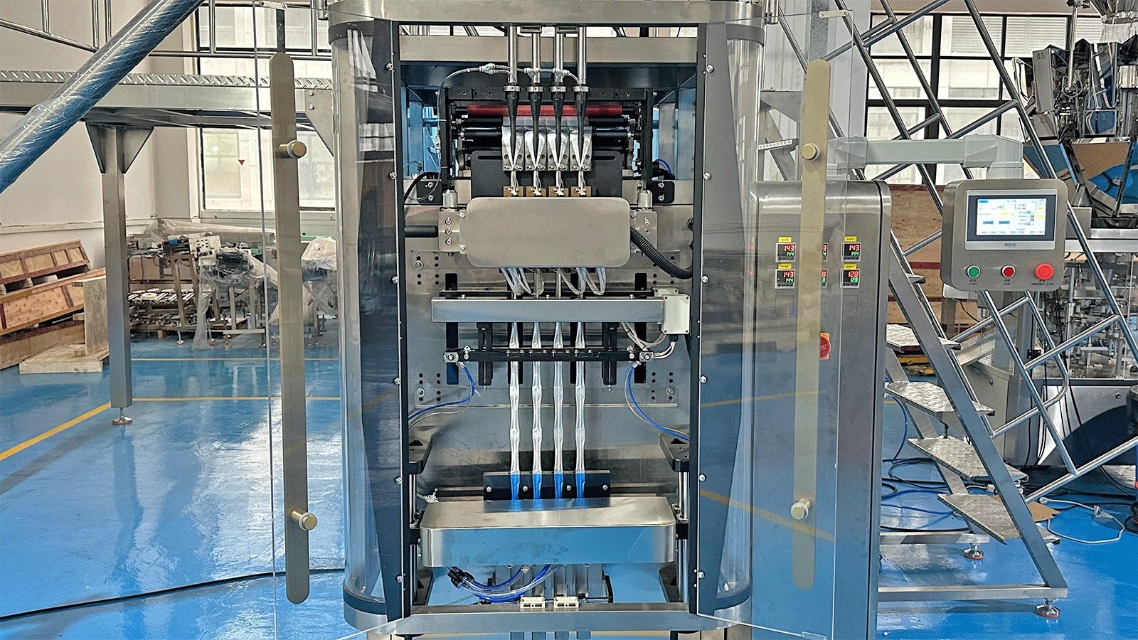 SUK multi-lane sugar sachet and stick pack packaging machine, complete line - real SUK equipment photo